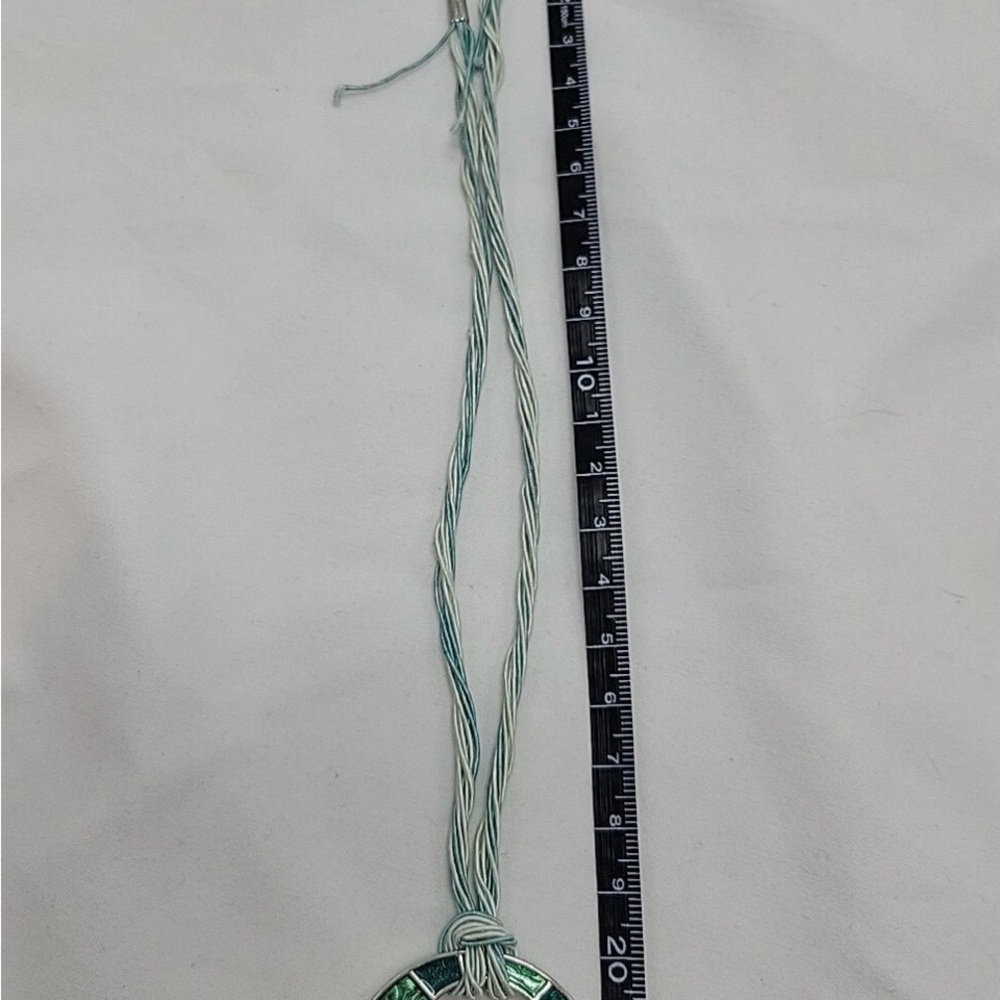 Retired LIA SOPHIA Versailles Multiple Strand Necklace With Round Green Pendant - Picture 8 of 8